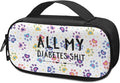Rnyleeg All My Diabetes Shit Insulin Cooler Travel Case Dog Paw Prints Insulin Bag for Women Men Boys Girls Diabetic Supplies Travel Case Organizer