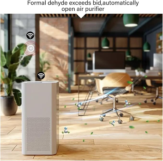 Smart Zigbee WiFi Air Quality Sensor Monitor, Indoor Air Box Detector, PM2.5 CO2 Meter Formaldehyde VOC Temperature Humidity Sensor with Gateway(Wireless ZB Gateway)