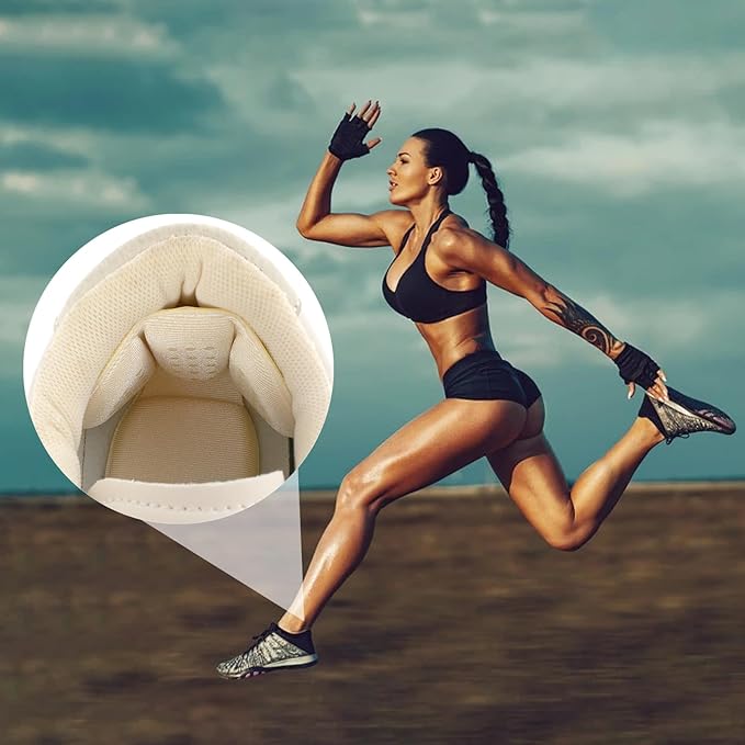 Back of Heel Cushion Pads, 4Pcs Mesh Adhesive Heel Grips Inserts for Boots, Loose Shoes Too Big, Reusable Heel Guards Liners for Women Men, Anti Blister Shoe Liners Heel Protectors