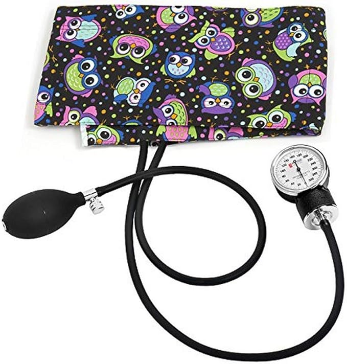Prestige Medical Premium Adult Aneroid Sphymomanometer In Box Packaging, Party Owls Black