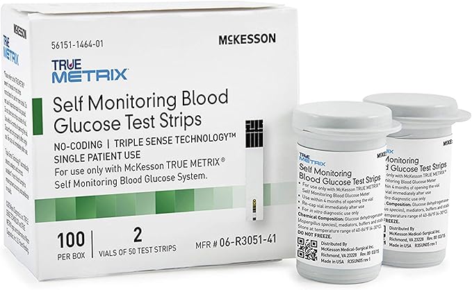 McKesson True METRIX Blood Glucose Test Strips for Diabetes [600 Strips] Self-Monitoring System