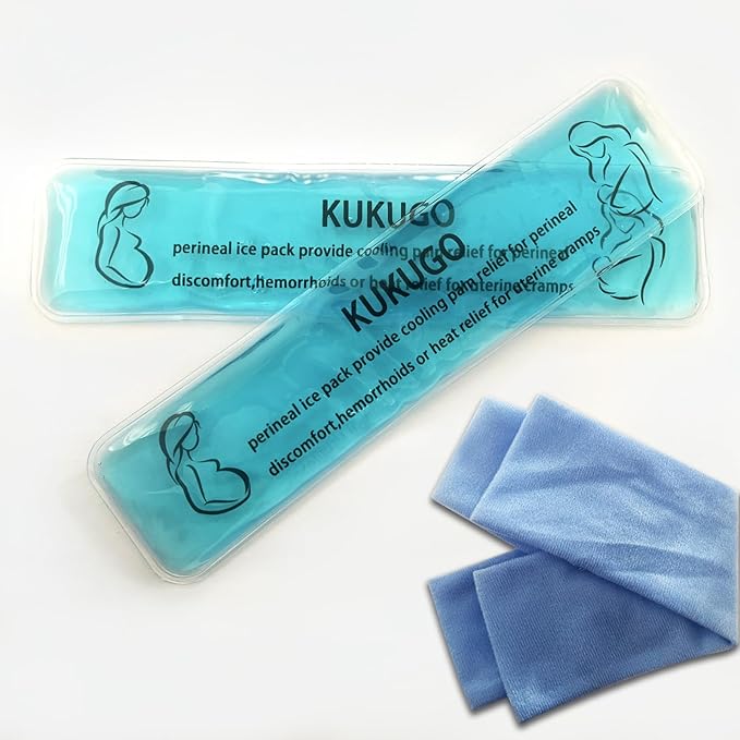 Perineal Ice Packs, Perineal Cooling Pads, Hemorrhoid and Perineal Ice Packs, Postpartum and Hemorrhoid Pain Relief, Hot & Cold Packs for Women After Pregnancy and Delivery, 2 Ice Pack and 2 Cover