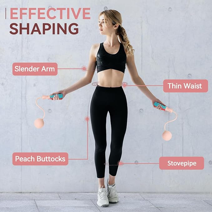 Cordless Jump Rope for Fitness with Indoor Jumping Rope Weighted Ropeless Skipping Jump Rope for Men Women Kids High-Speed Rope Skipping for Narrow Space Fit Weight Loss and General Workouts