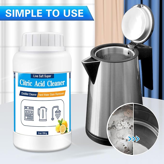 Distiller Descaler Citric Acid Cleaner - 1 Lb Bulk Citric Acid Powder for Cleaning Water Distillers, Hard Water Stain Remover for Hot Water Dispenser Electric Kettle