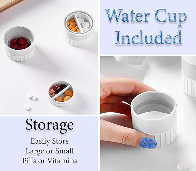 Rehabilitation Advantage 4-in-1 Pill Cutter, Crusher, Storage Container, and Water Cup