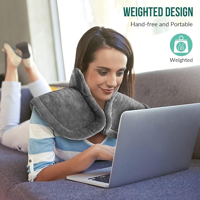 Snailax Heating Pad for Neck and Shoulders and Back, Large Heating Pad for Neck and Shoulders, Electric Heated Wrap, 6 Heat Settings & Auto Shut Off, Washable,Gifts