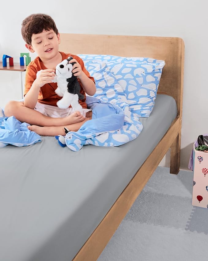 REST® Evercool®+ Fitted Sheet, Twin Size, Light Gray, 13" Deep (up to 15’’), Breathable Bedding for Hot Sleeper and Night Sweats, Bed Sheet with Ionic+ Self-Cleaning Silver Yarn for Sensitive Skin