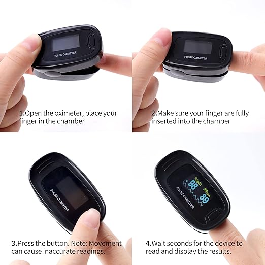 CONTEC CMS50NA Pulse Oximeter Fingertip Blood Oxygen Saturation Monitor SpO2 and PR Value Waveform Blood Oxygen Neck/Wrist Corda, Black