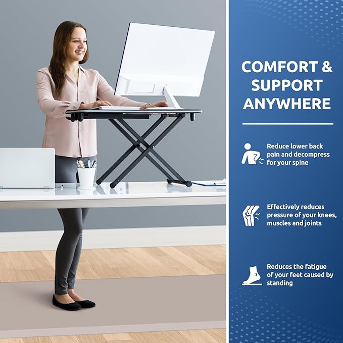 KitchenClouds Kitchen Mat Cushioned Anti Fatigue Rug 20"x39" Water Resistant, Non Slip, Standing and Comfort Desk/Floor Mats for House Sink Office (Khaki)