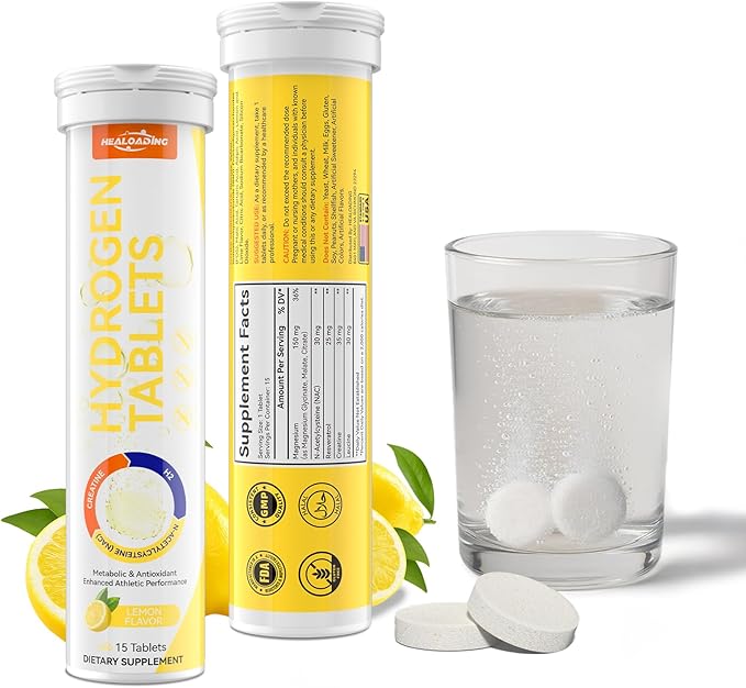 Hydrogen Water Tablets with Magnesium: 12.4PPM Molecular Hydrogen Supplement for Adult High Concentration H2 Tablets - Supports Energy, Hydration & Antioxidant Defense