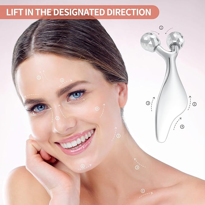 Running man 3D Metal Facial Roller Massager- Improves Complexion & Remove Eye Wrinkles, Face Massage Tool - Skin Tightening & Toning, Gua ShaTool-Tightens & Tones Skin Appearance.