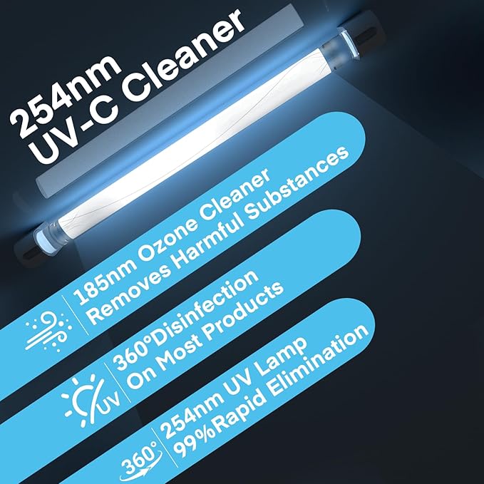12L Nail Tools Cleaning Machine, Professional Dual Lamps System Cabinet with Digital Timer for Salon, Spa, Beauty, Barber & Home Metal Tools