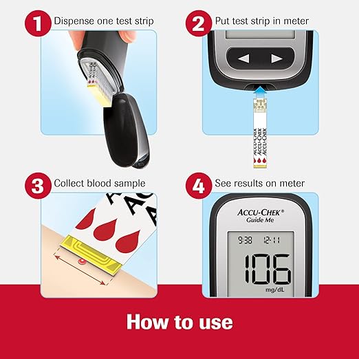 Accu-Chek Softclix Glucose Monitor Kit for Diabetic Blood Sugar Testing: Guide Me Meter, Softclix Lancing Device & 110 Lancets, 100 Guide Test Strips, and Control Solution (Packaging May Vary)