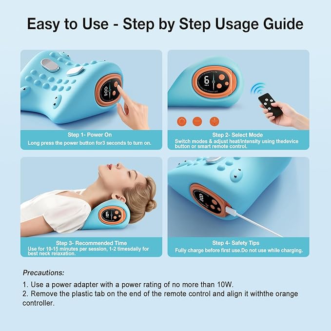 2026 New Upgrade Neck Massager, 3-in-1 Heat, Pulse & Vibration Modes, Ergonomic Electric Neck and Shoulder Massager, for Pain Relief & Relaxation at Home, Office, Travel