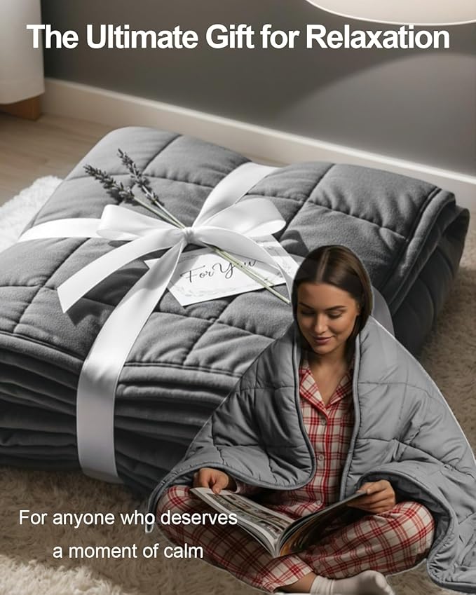 Weighted Blanket 5lbs 41"x60" for Adults and Teens, Heavy Throw with Premium Glass Beads for Napping, Machine Washable with Soft & Breathable All-Season Comfort (41" x 60" 5 lbs)