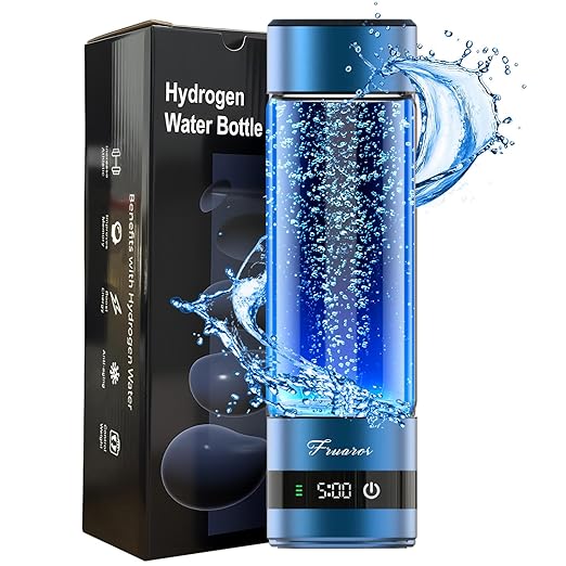Hydrogen Water Bottle Generator – Portable Hydrogen Water Machine, Up to 6000 PPB | SPE/PEM Certified H₂ Tech | Hydrogen-Rich Water for Energy & Hydration | Healthy Gift for Family & Friends (Blue)