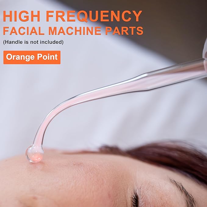 Electrode Wand Glass Tube Electrodes Spare Part for Facial Machine Salon Spa Equipment Elitzia ETJX006 (Orange Point)