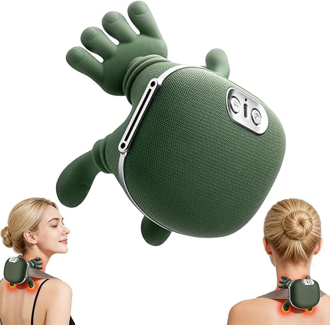 Neck Massager with Heat - Deep Tissue Shiatsu Electric Neck and Shoulder Massager with Fingers, 4D Kneading Design for foot back body, Cordless Masajeador De Espalda Y Cuello, Portable for Travel