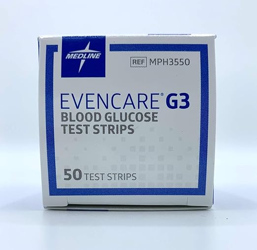 Medline MPH3550Z EvenCare G3 Blood Glucose System (Box of 50)
