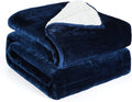 Alomidds Weighted Blanket Queen Size 20lbs 60x80 inches, Sherpa Weighted Blankets for Adults,Fluffy Warm Sherpa & Cozy Soft Flannel Thick Heavy Blanket, Navy