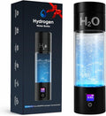 Hydrogen Water Bottle Generator - 6000PPB High Concentration, SPE PEM Tech, Portable 9Oz Hydrogen Water Ionizer, Rechargeable Rapid Hydrogen Boost, Travel Friendly with Bottle Adapter, Black