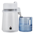 4L Countertop Stainless Steel Distilled Water Purifier, Distilled Water Making Machine with Plastic Container, Ideal for Household, Workplace, Lab, and Aquarium Usage-White