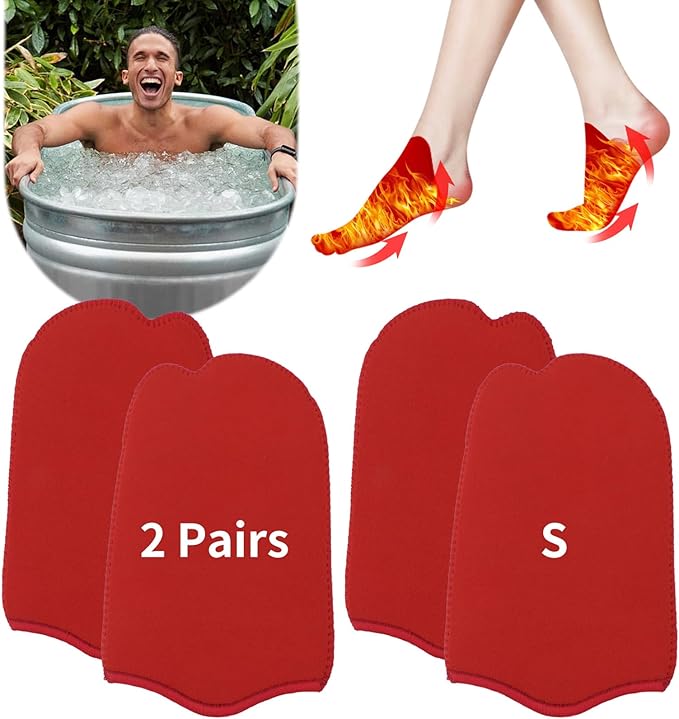 2 Pairs Ice Bath Toe Socks, Cold Plunge Toe Covers, Ice Bath Toe Booties Cold Plunge Toe Booties, Cold Plunge Tub Accessories, Reusable Neoprene Toe Warmers for Cold Plunge at Home