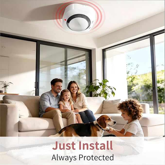 Smoke Detectors for Home,Photoelectric Wireless Fire Alarms Replaceable Battery Powered,Portable Smoke Alarm with Test/Mute Button,Attic Smoke Detector,3 Pcs(Battery Not Included)