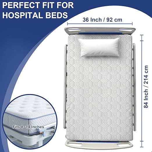 1 Pack Hospital Bed Sheets with Elastic All Around for a Perfect Fit,Waterproof Sheets for Hospital Bed at Home,Reusable and Machine Washable, 36" x 84" x 14" (Floral-White)