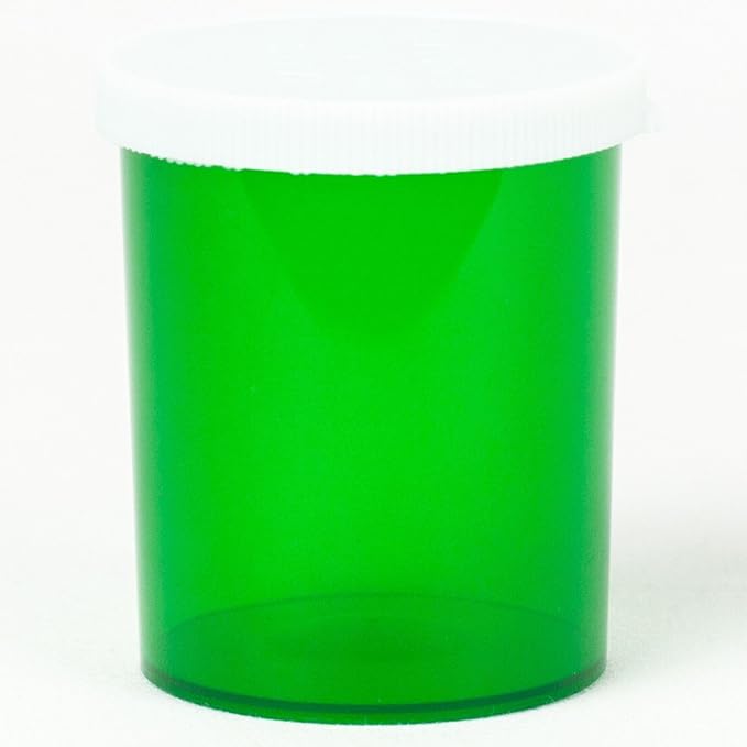 Five Star Supplies Snap Cap Plastic Pill Bottles - Easy Open Snap Cap - Pill Container Prescription Vial (Green, 20 DRAM 300 ct.)