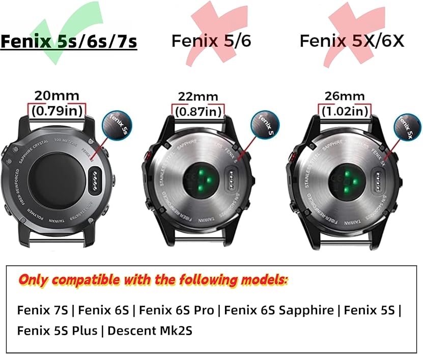 Custom Fit by Wrist Size, Small & Large Wrists, for Garmin Nylon Watch Band –– Compatible with QuickFit 20mm / 22mm / 26mm, Fenix 7, Instinct 2X, Forerunner, Epix, Tactix, MARQ, quatix, Approach