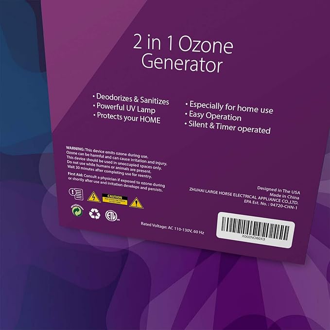 Ozone Generator for Home and Commercial Use -10,000mg/h, O3 Air Purifier and Ionizer Machine