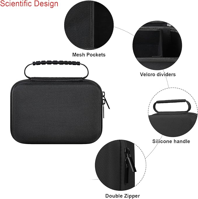 Elonbo Carrying Case for iHealth Track Smart Upper Arm Blood Pressure Monitor, Wireless Bluetooth Blood Pressure Monitor Travel Protective Bag Storage Holder, Mesh Pocket fits Range Cuff, Black