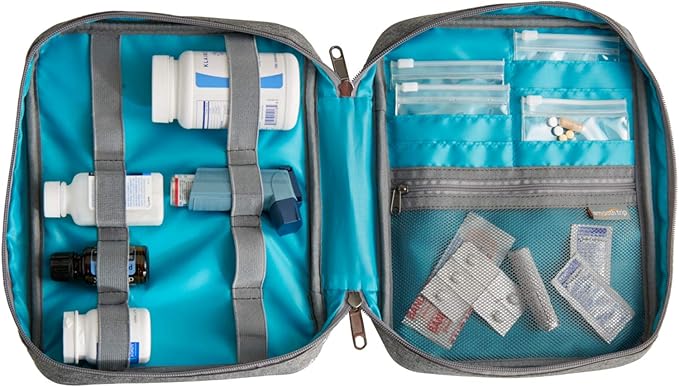 Smooth Trip Medicine Storage Bag and Bottle Organizer with Extra Pill Pouch Set - Bundle