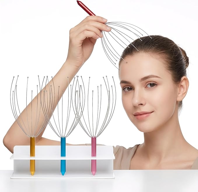 Healifty Scalp Massagers Head Scratcher Tool: 12Pcs Octopus Head Massage Scratcher Manual Hair Claw for Neck Shoulders Arms Legs Stress Relief Funny Stocking Stuffers Bulk Gifts for Men Women Adults