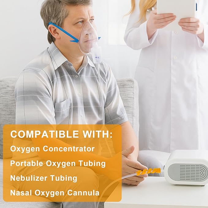 10 Pack Oxygen Tube Support Crimp Straightener for Portable Oxygen Concentrator, Oxygen Tubing Support for Oxygen Tank Oxygen Hose Nasal Cannula Oxygen Accessories (Yellow)