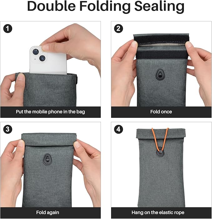 Faraday Bags for Phones 2 Pack, Signal Blocking Case Anti Hacking & Tracking, Faraday Cage for Car Keys Fob, RFID GPS 5G WiFi Bluetooth Shielding, Waterproof Privacy Protection Pouch for Cell Phone