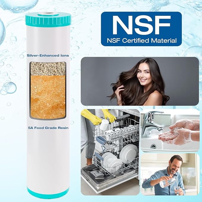 H&G Lifestyles Water Softener Cartridge,Replacement for 20x 4.5 Whole House Water Filter,Cation Ion Exchange Resin,Remove Calcium Magnesium,Compatible with 20 Inches Filter Housing
