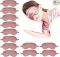 12PACK Silky Sleep Masks Satin Eye Mask Silk Eyes Cover for Sleeping Blackout Eyeshades Soft Blindfold Travel Nap Gifts