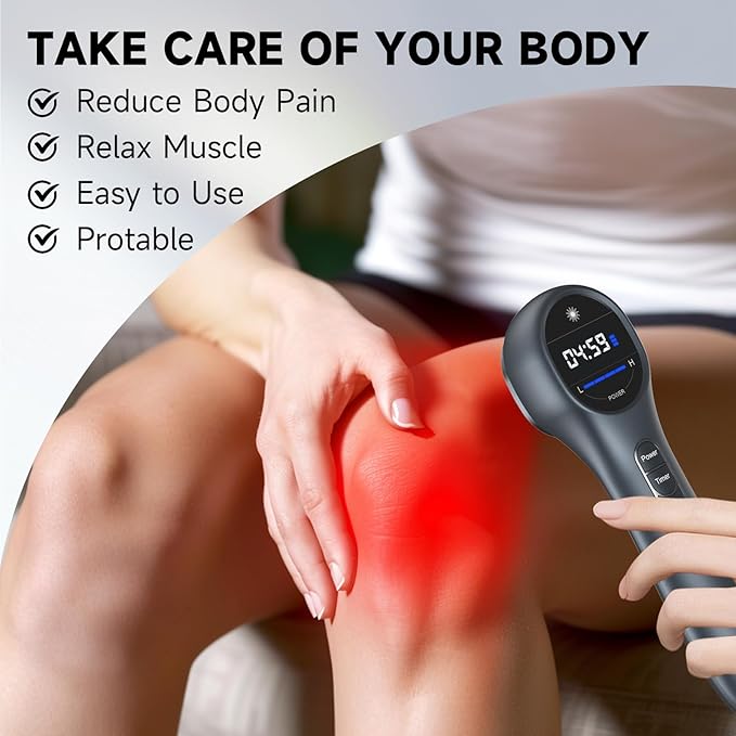 Red Light Therapy for Body, Infrared Light for Joint, Muscle Pain ReIief with LED Display Timer Control Red Light 14 * 650nm + 3 * 808nm