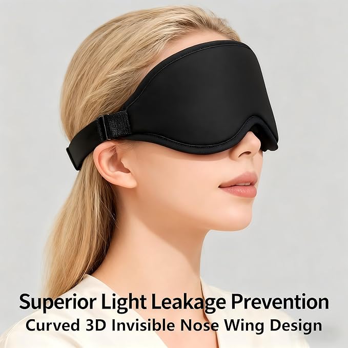 YA Ming 3D Eye Masks for Sleep with Nose Bridge,Sleep Mask for Sleeping, Adjustable Memory Foam Eye Mask for Travel, Sleeping Mask for Airplane Flight Essentials Gadgets
