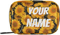 Sunflower Zipper Travel Medicine Bag Flower Vintage Large Capacity Pill Storage Bag Unisex Printed Pill Organizer for Medicine Vitamin, Travel Pill Box Pouch with Customized Name