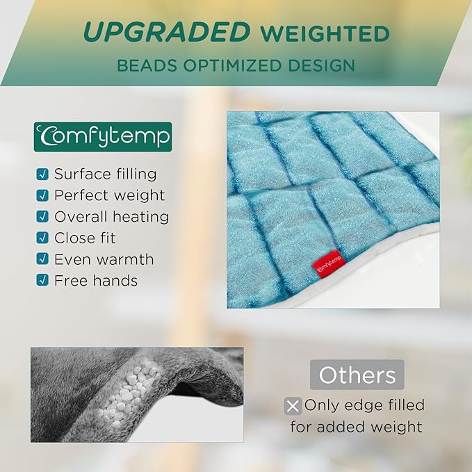 Comfytemp Heating Pad for Neck and Shoulders and Back, FSA Eligible Items Only List, HSA Approve 2.6lb Weighted Electric Neck Heat Pad, Large Heated Wrap with 9 Heat Settings & 11 Timer for Women Mom