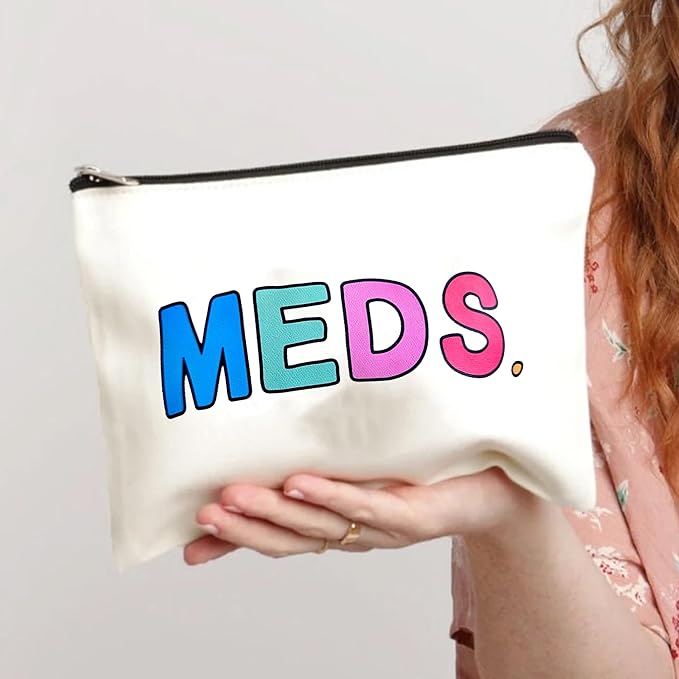 Medication Bag Travel Pill Organiser | Compact Cosmetic First Aid Kit, Perfect Health Gift, Small Cotton Pouch For Meds (Style G)