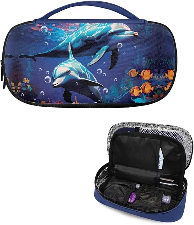 Ocean Dolphin Insulin Cooler Travel Carrying Case, Portable Diabetes Cold Medication Organizer, Upgraded Chill Pill Insulation Bag for Insulin Pen Syringes Needle Kits Holder