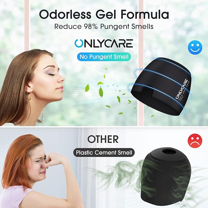 ONLYCARE Migraine Relief Cap,Soothing Migraine Mask,Upgraded Odorless Gel Ice Head Wrap, Hot and Cold Therapy, Headache Ice Pack for Tension and Stress(Black & Pink, 2 Count)