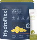 HydroFixx Hydrogen + Electrolytes Mix - Variety Pack | H2 Hydration with Molecular Hydrogen, Sodium, Potassium, Magnesium | LemonLime, MixBerry, Orange Caffeine | 6 Count (6, Lemon Lime)
