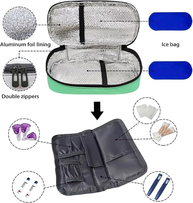 Skating Sloth Insulin Cooler Travel Case for Diabetic, Insulin Cooling Case Travel Portable Insulin Pen Carrying Case Cooler Bag Organizer for Diabetic Supplies