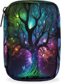 Tree of Life Galaxy Travel Pill Organizer Box Weekly Portable Pill Case Daily Pills 7 Day Small Birth Control Pills Container Removable Compartments for Medicine Vitamins Fish Oil