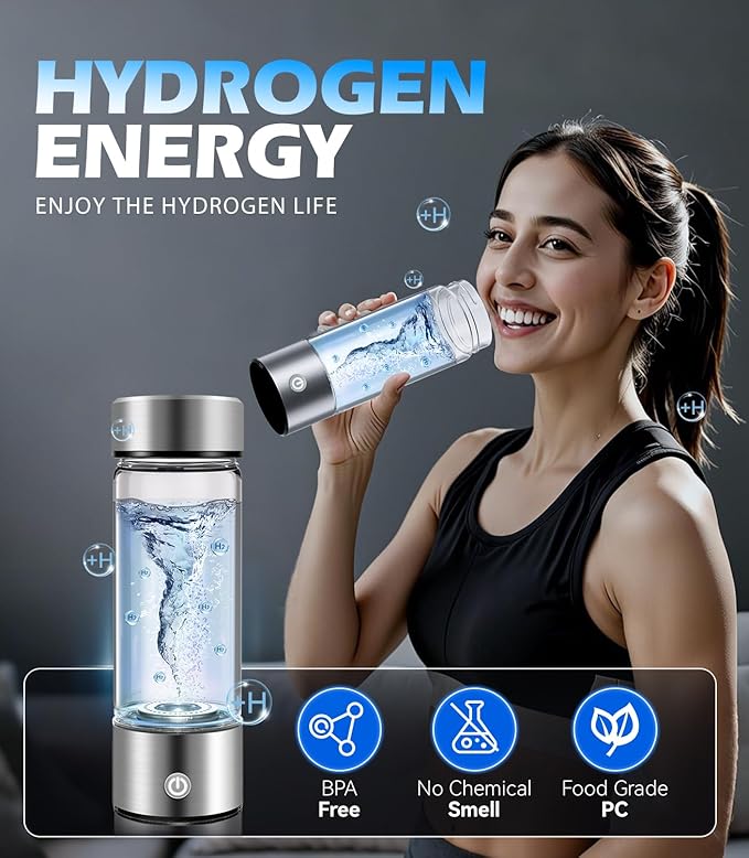New Upgrade Hydrogen Water Bottle Generator【Industry TOP - 24-Hour Hydrogen Lock】【NO.1 Double Hydrogen Content】| 0 Chlorine & 0 Ozone | 100% Leak-Proof Seal, Sports Hydrogen Water Bottle